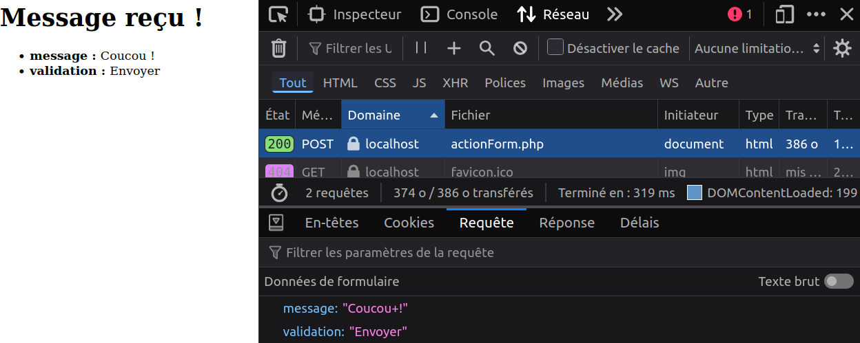 Suivi donnée formulaire par la méthode post